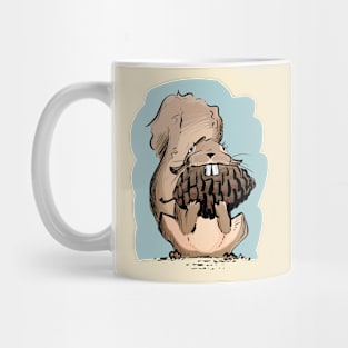 Squirrel with Huge Pinecone (Color) Mug